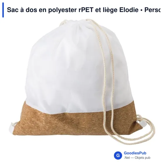 Sac à dos personnalisable en polyester rPET et liège avec logo - Elodie - Image 1