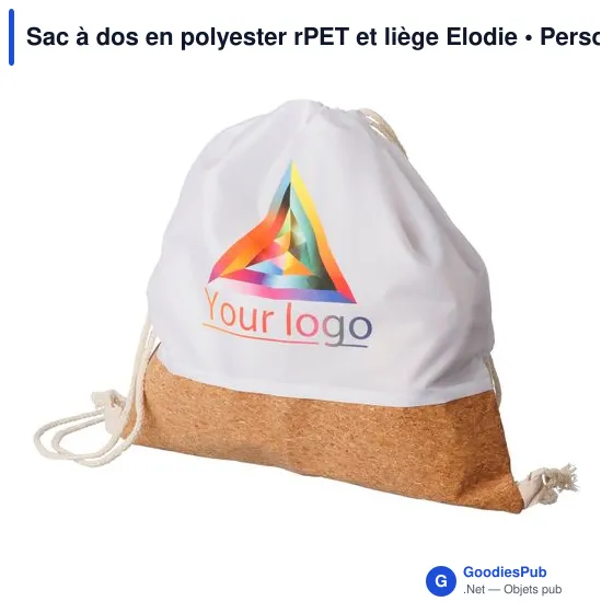 Sac à dos personnalisable en polyester rPET et liège avec logo - Elodie - Image 2