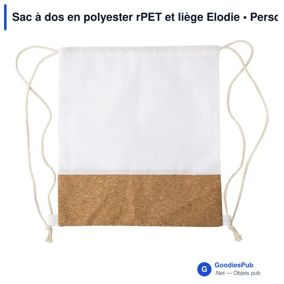 Sac à dos personnalisable en polyester rPET et liège avec logo - Elodie - Image 3