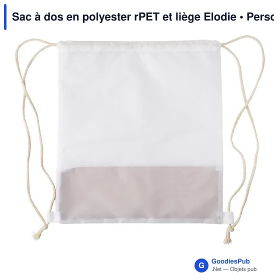 Sac à dos personnalisable en polyester rPET et liège avec logo - Elodie - Image 4