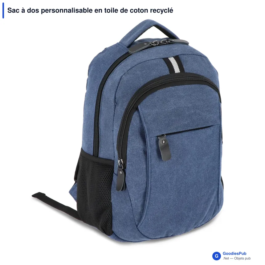 Sac à dos personnalisable en toile de coton recyclé avec logo - Harper - Image 3