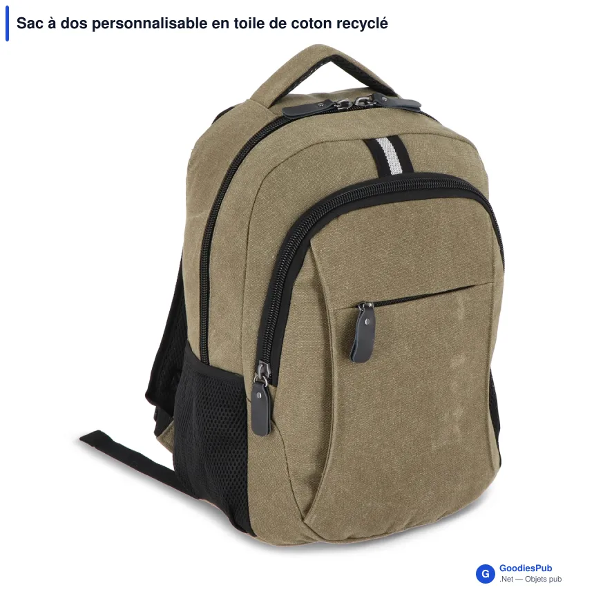 Sac à dos personnalisable en toile de coton recyclé avec logo - Harper - Image 4