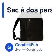 Sac à dos personnalisable Finnick avec logo pour vos événements - Miniature 1