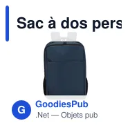 Sac à dos personnalisable Galix avec logo pour ordinateur - Miniature 1