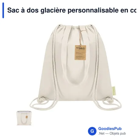 Sac à dos glacière personnalisable en coton recyclé - Nelonavec logo