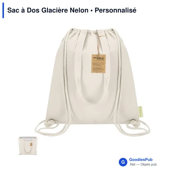 Sac à dos glacière personnalisable en coton recyclé - Nelonavec logo - Image 1