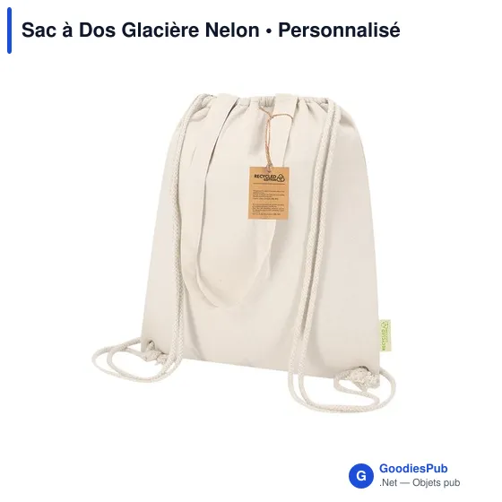 Sac à dos glacière personnalisable en coton recyclé - Nelonavec logo - Image 3