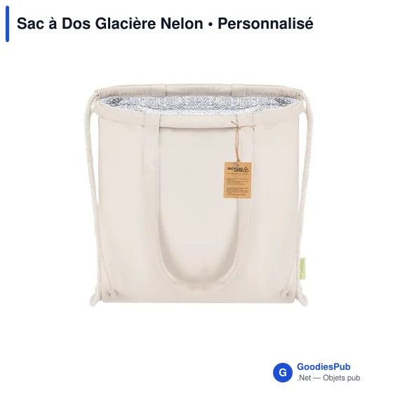 Sac à dos glacière personnalisable en coton recyclé - Nelonavec logo - Image 4