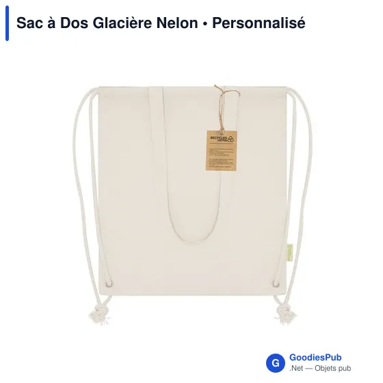 Sac à dos glacière personnalisable en coton recyclé - Nelonavec logo - Image 5
