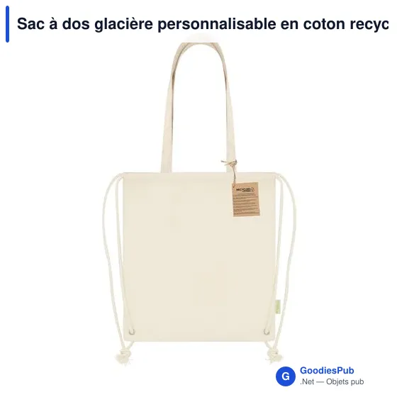 Sac à dos glacière personnalisable en coton recyclé - Nelonavec logo - Image 6