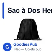 Sac à dos personnalisable Hera avec logo - idéal pour vos événements - Miniature 1