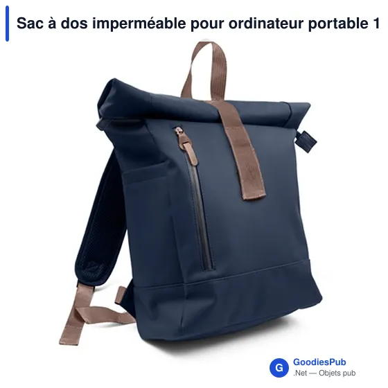 Sac à dos imperméable personnalisable pour ordinateur 15,6" - B'RIGHT |avec logo - Image 3