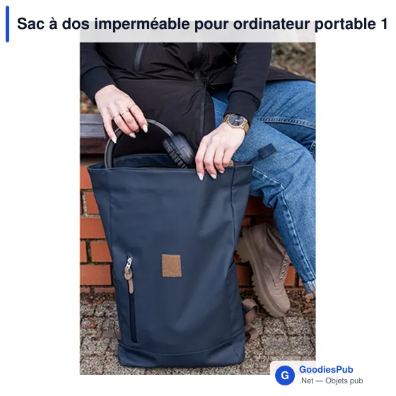 Sac à dos imperméable personnalisable pour ordinateur 15,6" - B'RIGHT |avec logo - Image 9