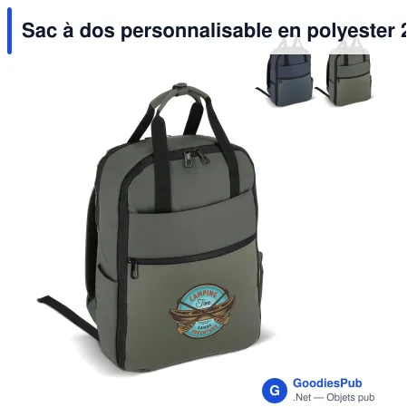 Sac à dos personnalisable en polyester 210D avec logo - InSideOut Carry Pack