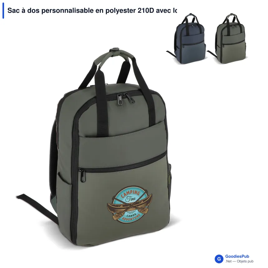 Sac à dos personnalisable en polyester 210D avec logo - InSideOut Carry Pack - Image 1