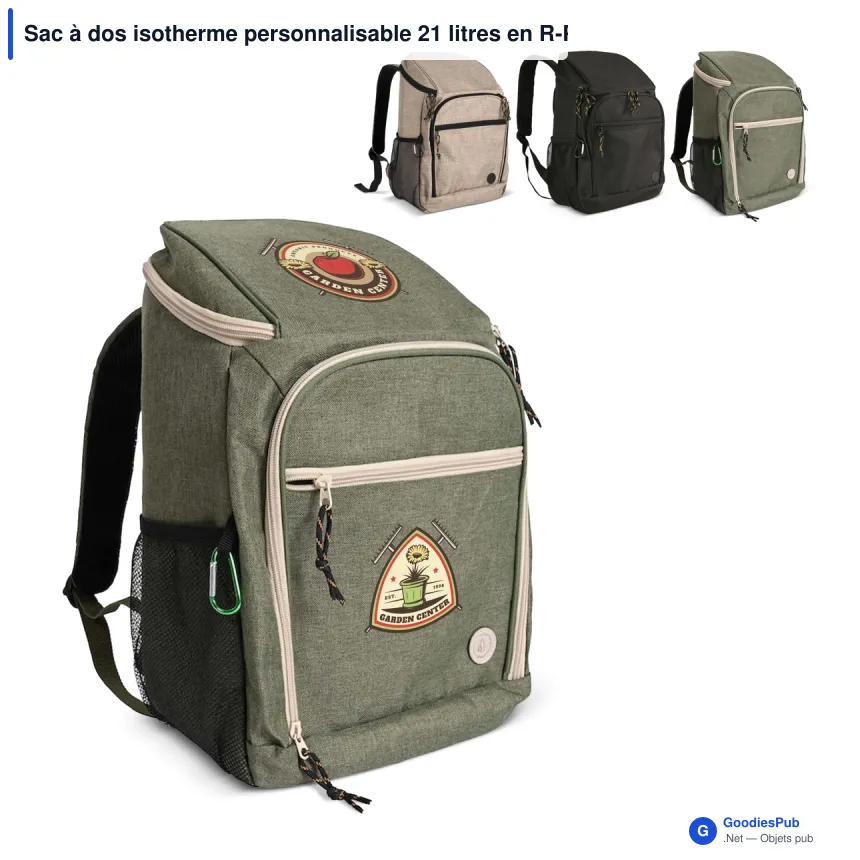 Sac à dos isotherme personnalisable 21 litres en R-PET avec logo - Sagaform City - Image 1