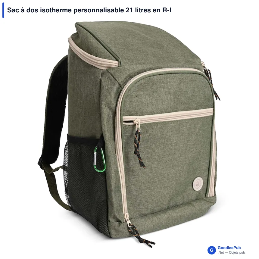 Sac à dos isotherme personnalisable 21 litres en R-PET avec logo - Sagaform City - Image 4