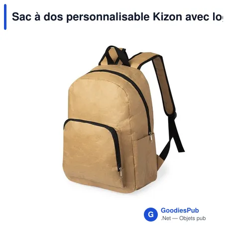 Sac à dos personnalisable Kizon avec logo pour entreprises