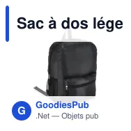 Sac à dos léger personnalisable en R-PET 190T 16 L avec logo - Bleu foncé ou noir - Miniature 3