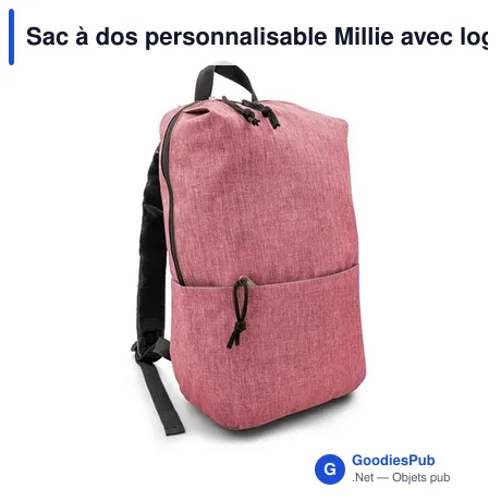 Sac à dos personnalisable Millie avec logo pour vos événements