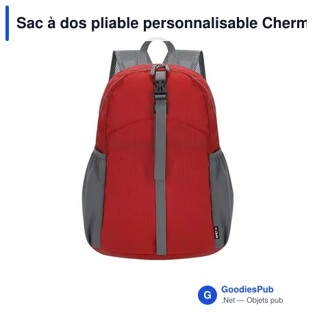 Sac à dos pliable personnalisable Chermel avec logo