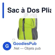 Sac à dos pliable personnalisable Chermel avec logo - Miniature 2