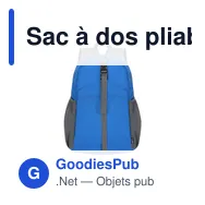 Sac à dos pliable personnalisable Chermel avec logo - Miniature 11