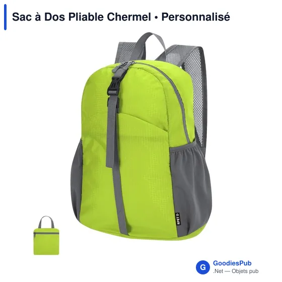 Sac à dos pliable personnalisable Chermel avec logo - Image 12