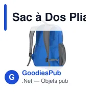 Sac à dos pliable personnalisable Chermel avec logo - Miniature 4