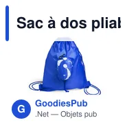 Sac à dos pliable personnalisable Kissa avec logo - Miniature 3
