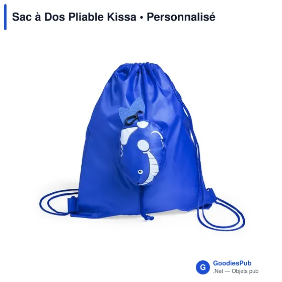 Sac à dos pliable personnalisable Kissa avec logo - Image 3