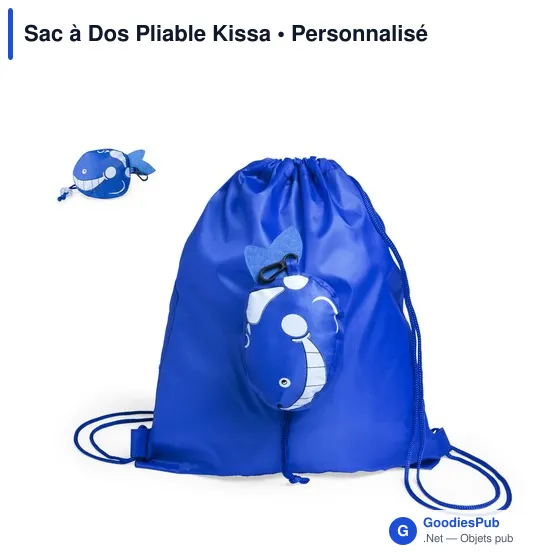 Sac à dos pliable personnalisable Kissa avec logo - Image 9
