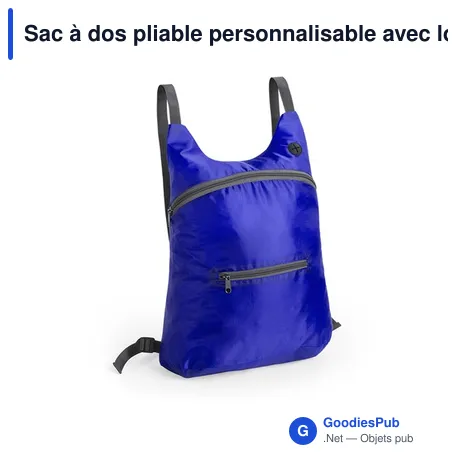 Sac à dos pliable personnalisable avec logo - Mathis