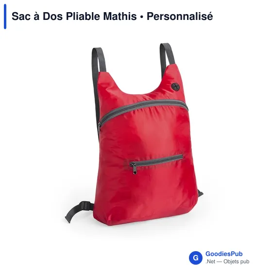 Sac à dos pliable personnalisable avec logo - Mathis - Image 7