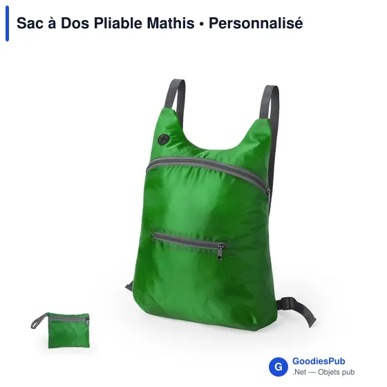 Sac à dos pliable personnalisable avec logo - Mathis - Image 8
