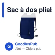Sac à dos pliable personnalisable Redrax avec logo - Miniature 3