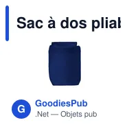 Sac à dos pliable personnalisable Redrax avec logo - Miniature 6