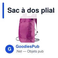 Sac à dos pliable personnalisable avec logo - Modèle Signal - Miniature 1