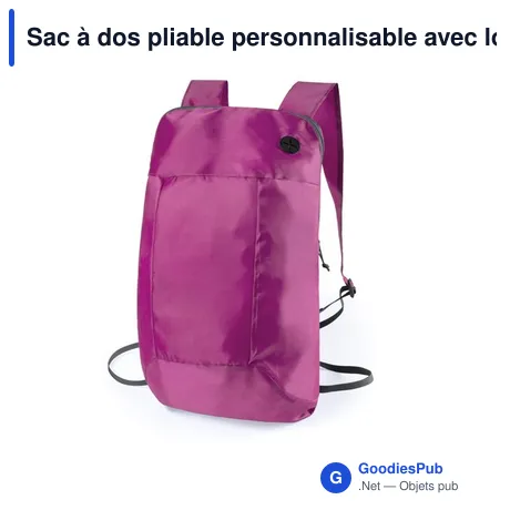 Sac à dos pliable personnalisable avec logo - Modèle Signal
