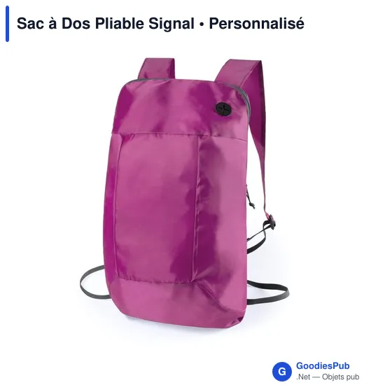 Sac à dos pliable personnalisable avec logo - Modèle Signal - Image 1