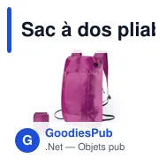 Sac à dos pliable personnalisable avec logo - Modèle Signal - Miniature 6