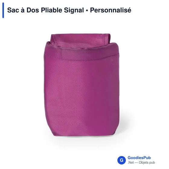 Sac à dos pliable personnalisable avec logo - Modèle Signal - Image 8