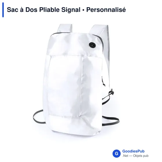 Sac à dos pliable personnalisable avec logo - Modèle Signal - Image 9