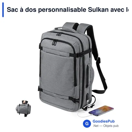Sac à dos personnalisable Sulkan avec logo pour ordinateur et documents