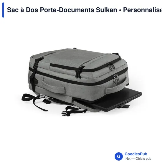 Sac à dos personnalisable Sulkan avec logo pour ordinateur et documents - Image 3