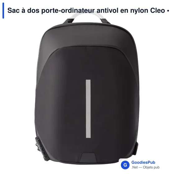 Sac à dos antivol personnalisable pour ordinateur avec logo - Cleo - Image 1