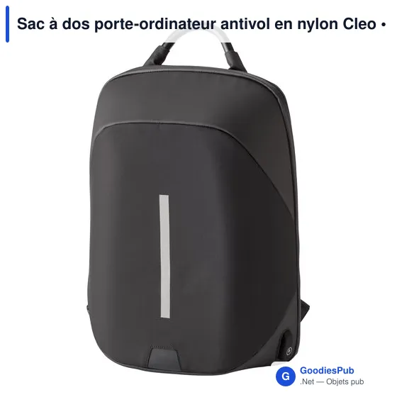 Sac à dos antivol personnalisable pour ordinateur avec logo - Cleo - Image 2