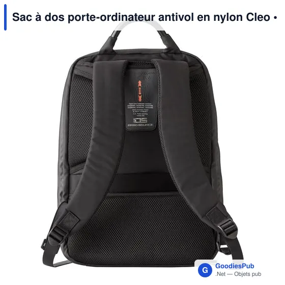 Sac à dos antivol personnalisable pour ordinateur avec logo - Cleo - Image 4