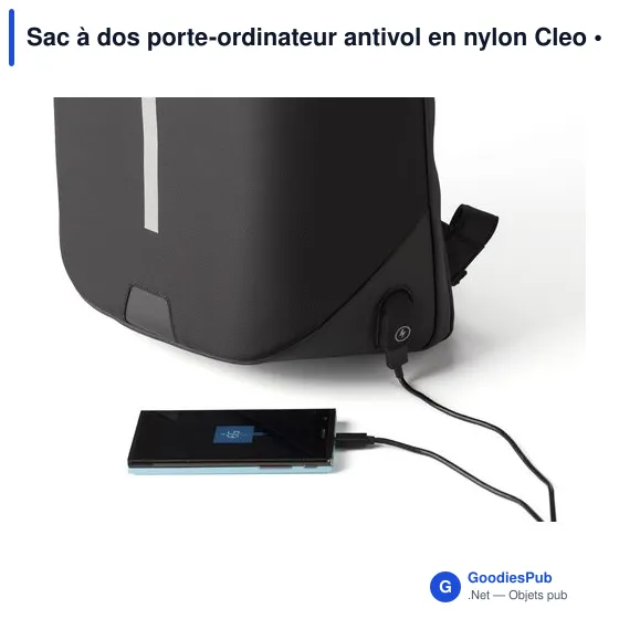 Sac à dos antivol personnalisable pour ordinateur avec logo - Cleo - Image 5