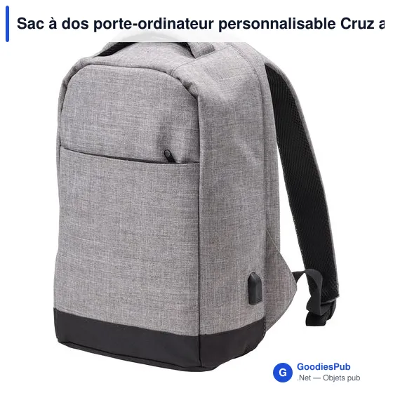 Sac à dos porte-ordinateur personnalisable Cruz avec logo - Image 2